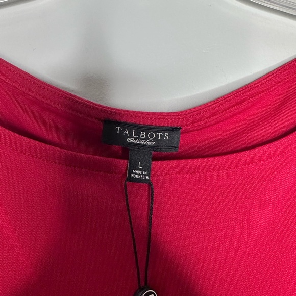 NWT Talbots Red Short Sleeve Cinched Waist Dress Sz Large! - Picture 3 of 6